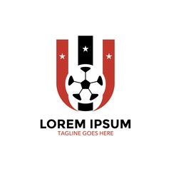 Fototapeta premium Unique badge soccer logo vector design. icon. vector illustration