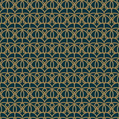 Abstract seamless pattern, Vector seamless pattern. Repeating geometric ornament . luxury gold blue color