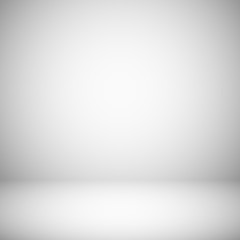 Empty white and gray light studio room interior. 3d plain grey soft gradient vector background