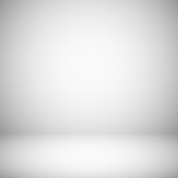 Empty white and gray light studio room interior. 3d plain grey soft gradient vector background