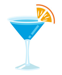 Blue colored Cocktail icon