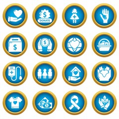 Charity icons set. Simple illustration of 16 charity vector icons for web