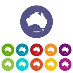 Australia map icon. Simple illustration of australia map vector icon for web