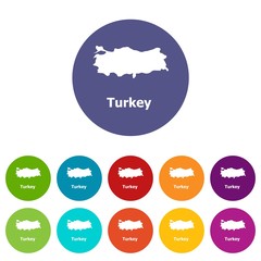 Turkey map icon. Simple illustration of turkey map vector icon for web
