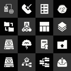 Filled interface 16 vector icons set. 16 icons page symbol for your web site design. logo, app, ui, illustration, eps10