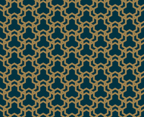 Abstract seamless pattern, Vector seamless pattern. Repeating geometric ornament . luxury gold blue color