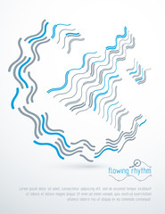 Abstract wavy lines vector illustration. Graphic template, advertising poster. Technological pattern.