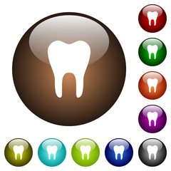 Single tooth color glass buttons