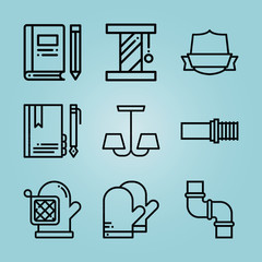 Outline other 9 vector icons set. 9 icons page symbol for your web site design. logo, app, ui, illustration, eps10
