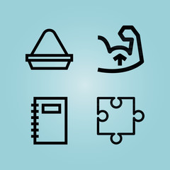 Outline other 4 vector icons set. 4 icons page symbol for your web site design. logo, app, ui, illustration, eps10