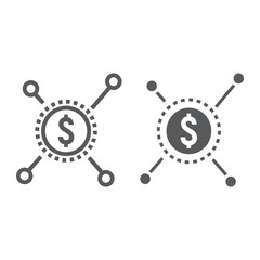 Crowdfunding line and glyph icon, development