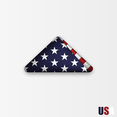 triangularly folded American flag