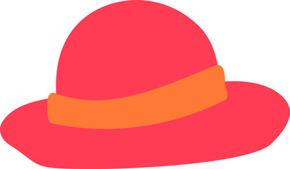 Fototapeta premium Warm color Summer Straw Hat illustration