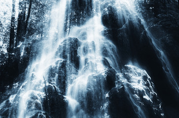Naklejka na ściany i meble long exposure waterfall fantasy landscape