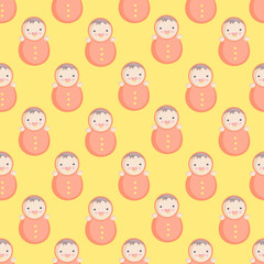 Cute Baby Vector seamless pattern with roly-poly