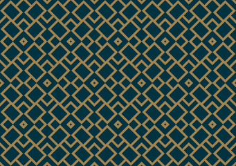 Abstract seamless pattern, Vector seamless pattern. Repeating geometric ornament . luxury gold blue color