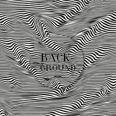Abstract black and white wavy stripes vector background