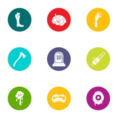 Rip icons set. Flat set of 9 rip vector icons for web isolated on white background