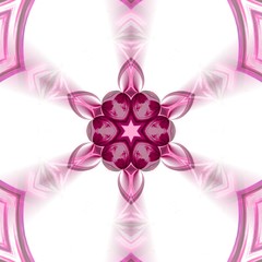 Bright pink watercolor painting isolated fantasy flower. Creative kaleidoscopic beauty mandala. Sacred geometry art. Pattern for decoration of design products. Colorful purple artistic print.