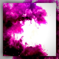 Square with frame. Abstract pink watercolor texture background. Oil painting style.  Template for decoration of design products. Creative artistic wallpaper.