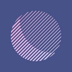 Abstract striped round shape in retro style