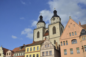 Häuser am Markt und Türme von St.Marien, Wittenberg