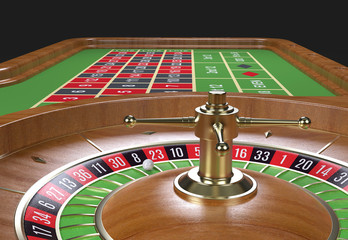 Roulette desk. 3D rendering