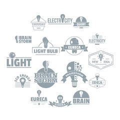 Fototapeta na wymiar Lamp logo icons set. Simple illustration of 16 lamp logo vector icons for web