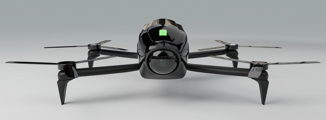 Modern drone 3D rendering - obrazy, fototapety, plakaty
