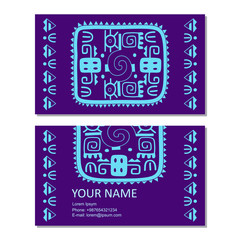 Business vector card template with Ancient Geometrics