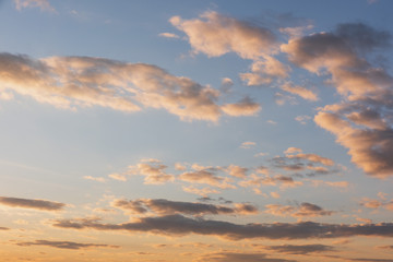 colorful dramatic sky with cloud at sunset
