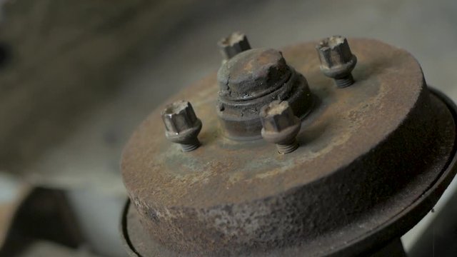 old rusty car brake rotors 
