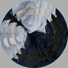 Abstract rose circle art