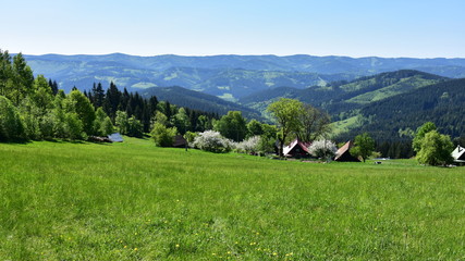 Fototapeta na wymiar landscape of Beskids mountains,here top of Solan,Czech republic