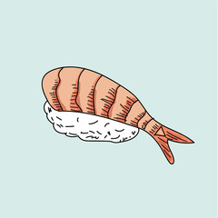  Sushi on pastel background.