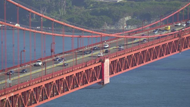 Golden Gate bridge traffic - August 2017: San Francisco, California, US