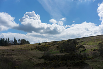 landscape with mountains and clouds