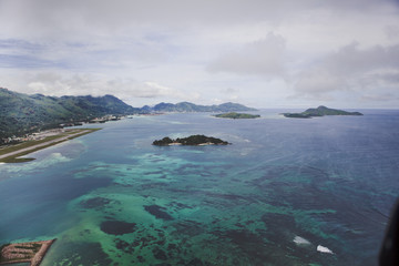 Beautiful view of the tropical Islands from a bird's eye view