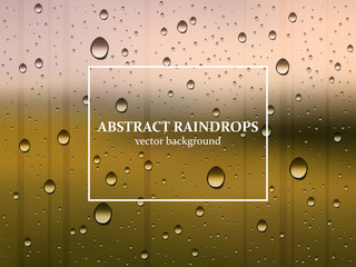 summer evening vector, rain drops on window abstract background