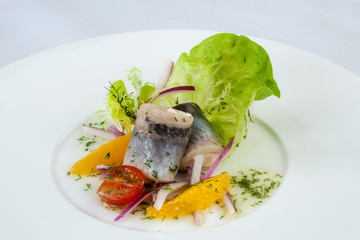 Bright, appetizing herring snack