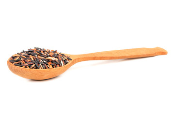 Wild rice in a spoon
