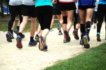 Fototapeta premium Getting fit jogging in the park