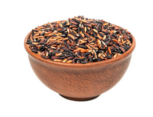Black rice in a bowl