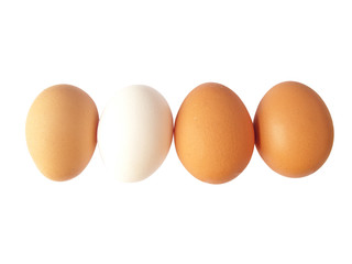 Brown and white eggs