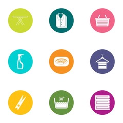 Linen icons set. Flat set of 9 linen vector icons for web isolated on white background