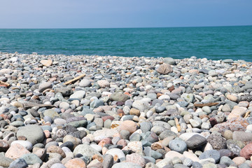 Pebble beach of the Black sea