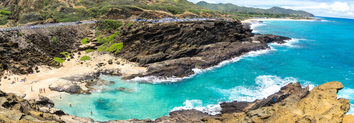 Beautiful Beach at the Cockroach Cove in Hawaii
