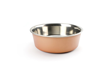 Metall Pet bowl isolated on the white background