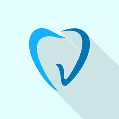 Abstract tooth logo icon. Flat illustration of abstract tooth vector logo icon for web design
