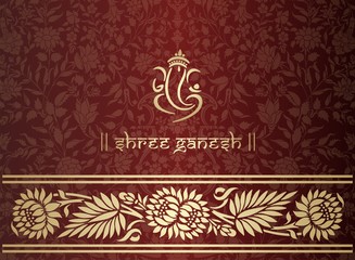 Ganesha, wedding card, royal Rajasthan, India